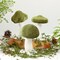 Velvet Mushrooms 3 Pack Green & White Artificial Mushroom Set Fake Fruits for Easter Home Wedding Party Table Centerpiece Display
